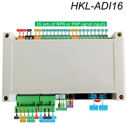 IIC Communication 16 channel NPN or PNP Signal Inputs 0-5V and 0-20mA Analog sensor detect 2channel 0-10V Signal Outputs