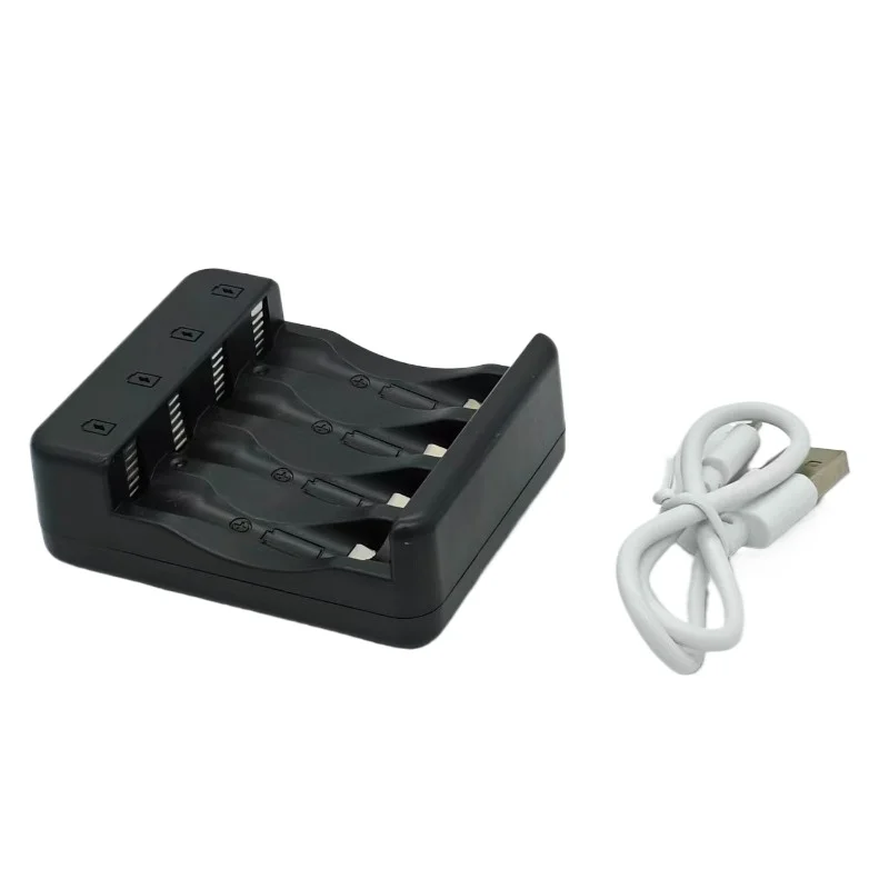 4-Slot Intelligent Rapid Charger with LED Indicator Lights Lithium-ion Battery Charger for Rechargeable Lithium-ion Batteries