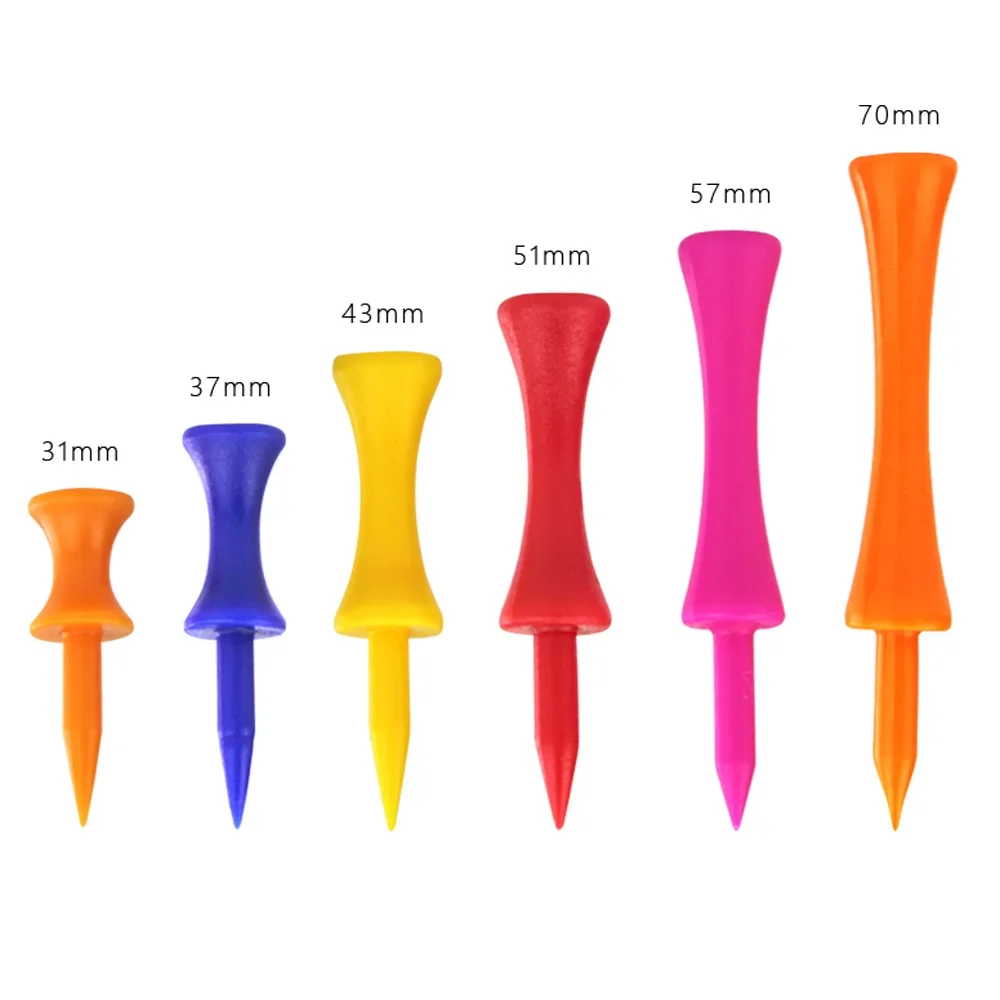 30Pcs/Set Colorful Plastic Golf Tee Step Down Graduated Castle Tee Height Control for Golf Accessories Random Color