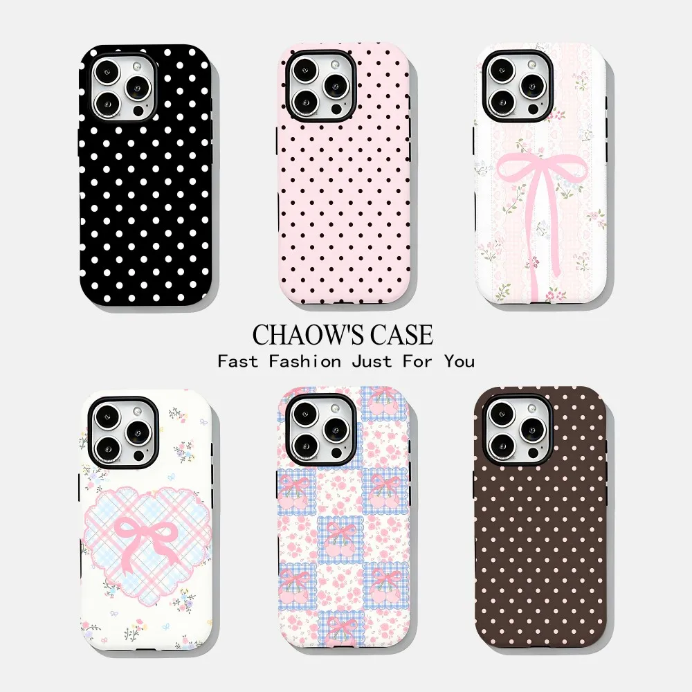 Fashion exquisite bow polka dot Phone Case for iPhone 17 16 