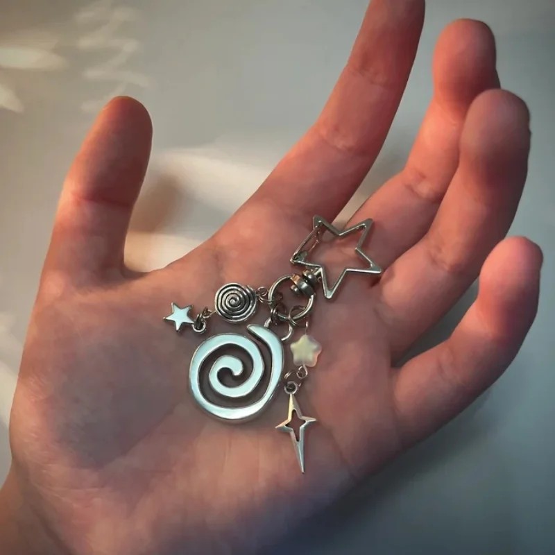 Handmade star shaped spiral keychain/bag accessories | Simple y2k keychain | Wallet | Cute accessories | Independent shiny acces