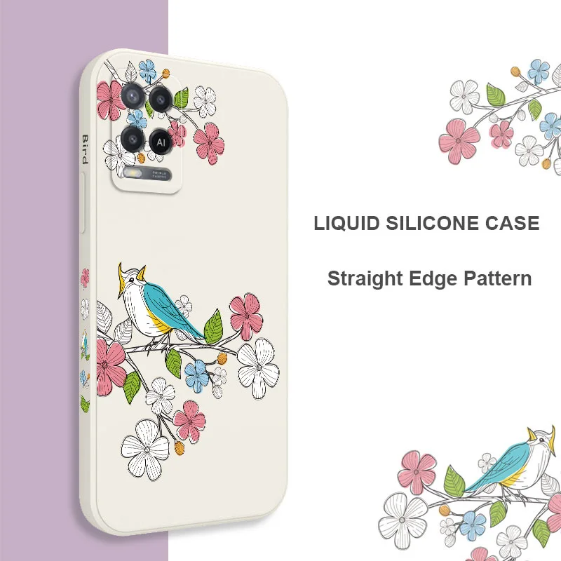 Bird Branches Case For OPPO A54 A74 A55 A57 A77 A78 A96 A76 A16 A15 A95 A94 A83 A53 A72 A52 A9 A5 A12 A31 2020 S 4G 5G Cover