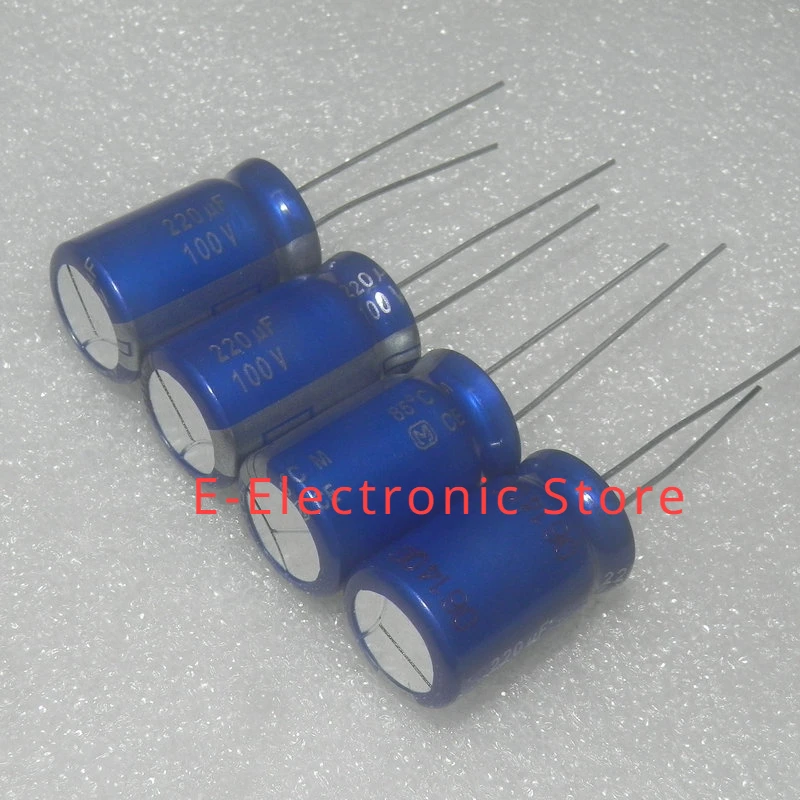 5PCS/LOT Aqua Blue AM 100V 220UF Fever Audio Aluminiowy kondensator elektrolityczny