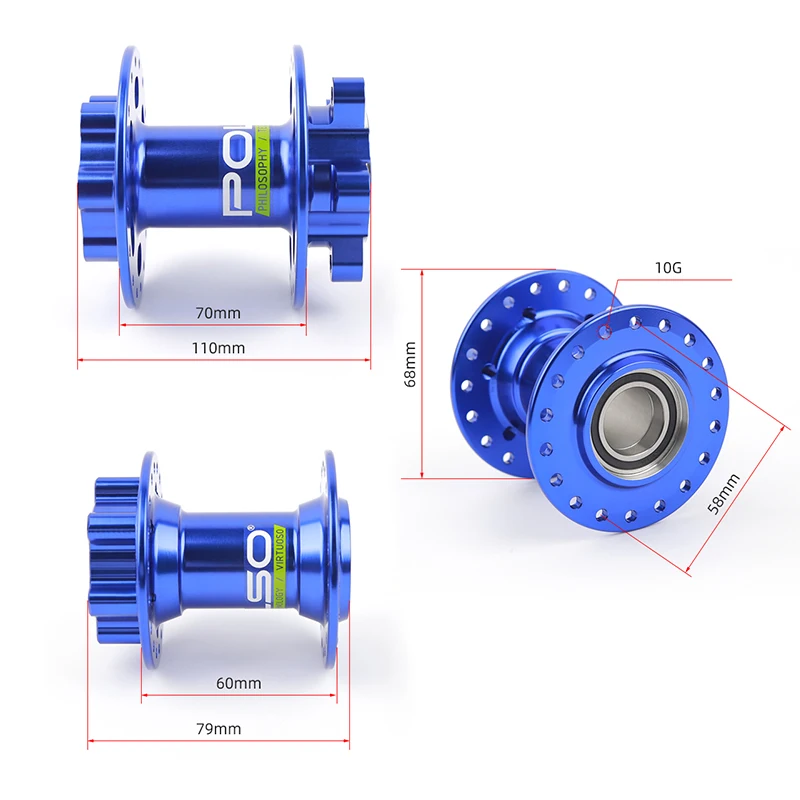 POLSO EH010-B Electric Motorcycle Wheel Hub E-bike Surron Light Bee Hub Disc Brake 2 Sealed Bearings Aluminum Alloy