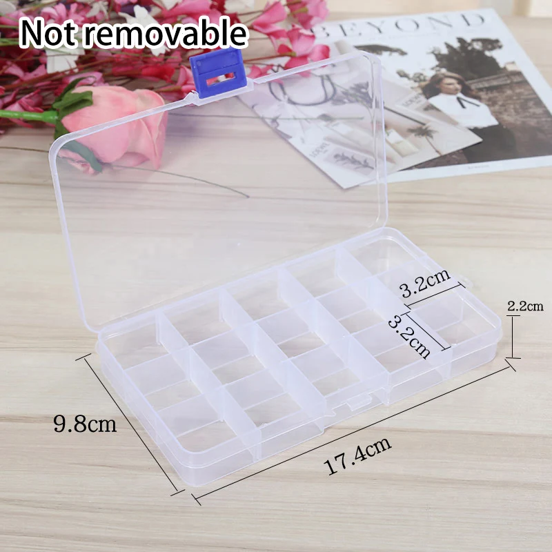 10 Grids/ 15 Grids Comestic holder Storage Box Home organizer Jewelry Storage Non-detachable Transparent NEW Hot