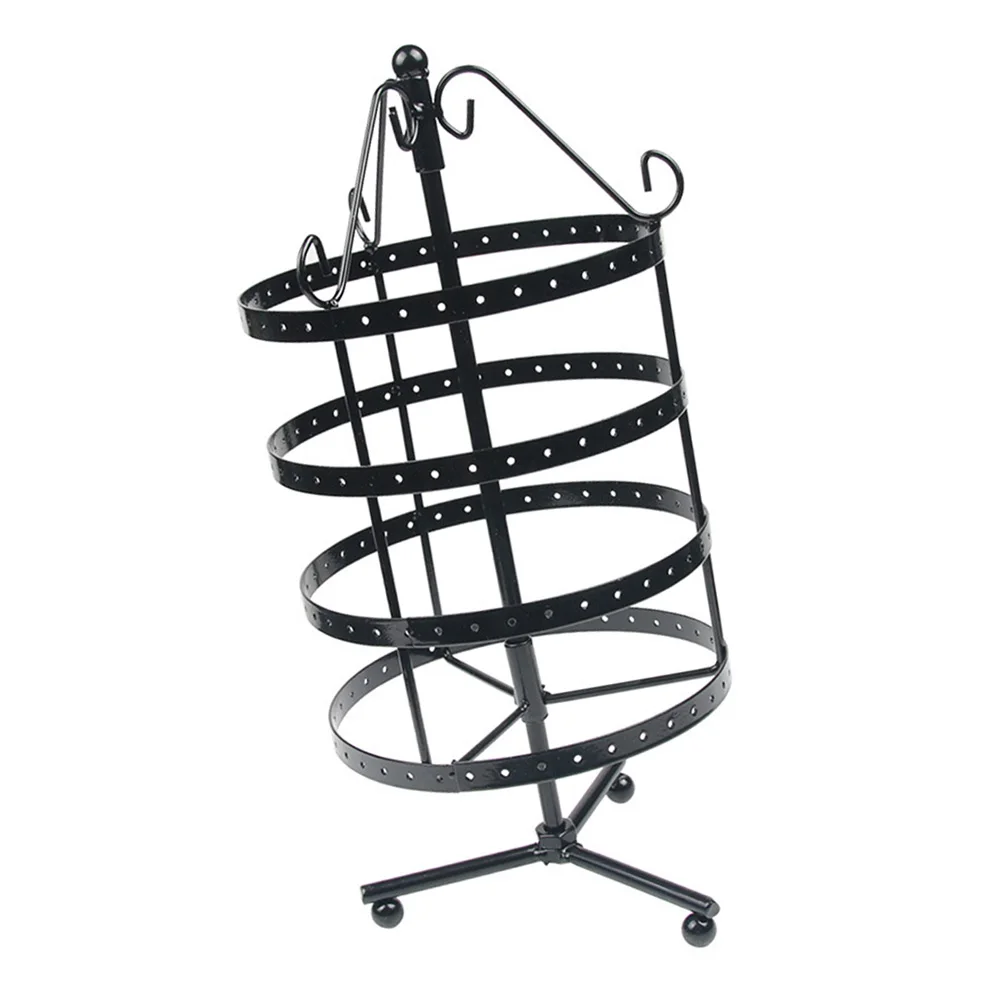

Metal Four-layer Earrings Organizer Rotating Pedestal Jewelry Display Necklace Display Rack Earring Storage Tree Jewelry Holder(