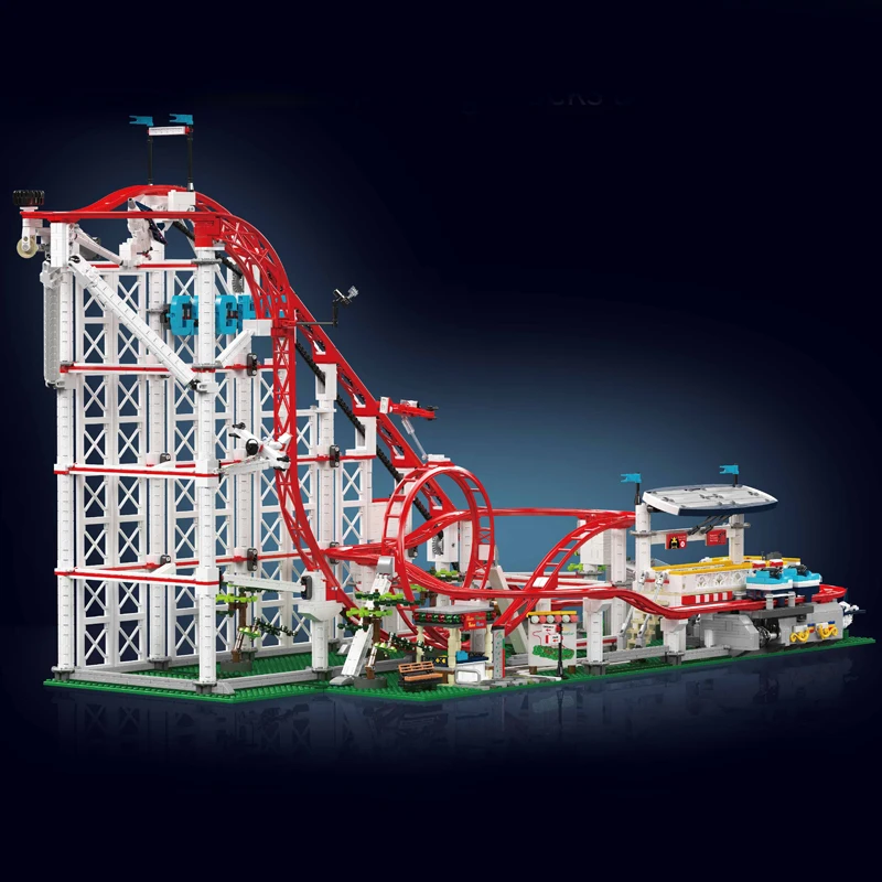 Molde rei 11014 bloco de construção de montanha russa técnica o conjunto de modelo de montanha russa motorizada compatível com brinquedos de tijolo 10261
