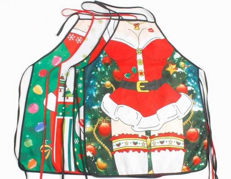 

Christmas Printing Aprons Fashion Elves Apron Whimsy Novelty Gift Kitchen Apron Chef Waiter Kitchen Cook Apron QA 262
