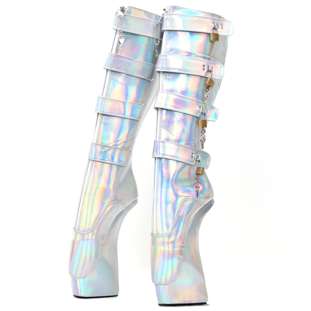 

Wedge 20CM Platform Heels Lockable Cosplay Exteme Ponyballet Unisex Knee high boots
