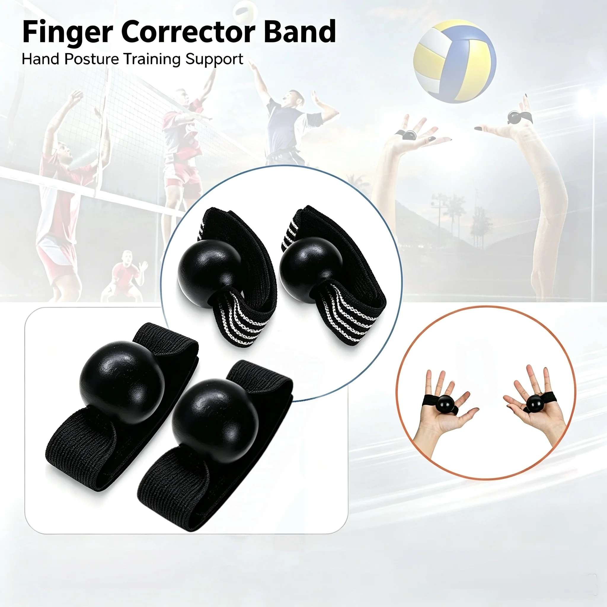 Finger Posture Corrector Belt Volleyball Receiving Trainer Rugby Lacrosse Catching Aid Outdoor Sports Training Accessory