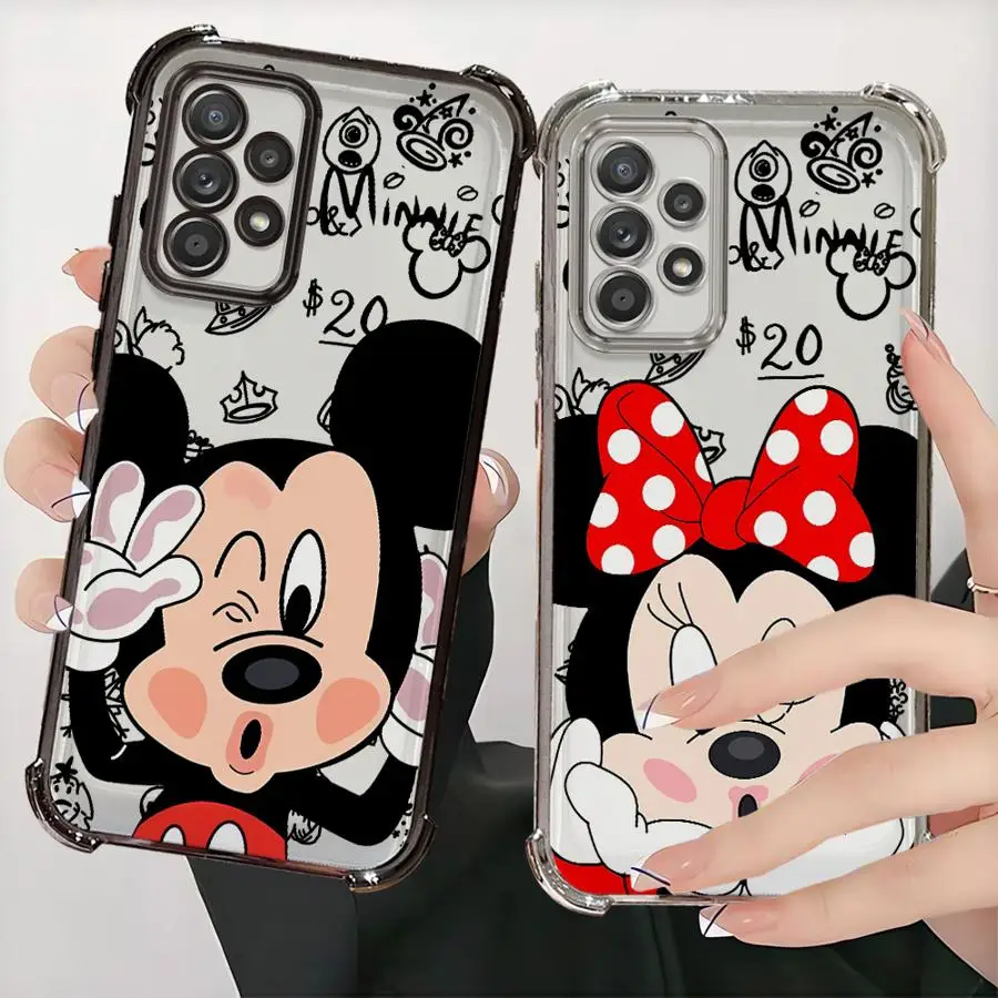 Mickey Minnie Funny Cute Soft Phone Cover Case for Samsung Galaxy A24 A33 A26 A52 A55 A15 A25 A13 A21s A16 A35 A36