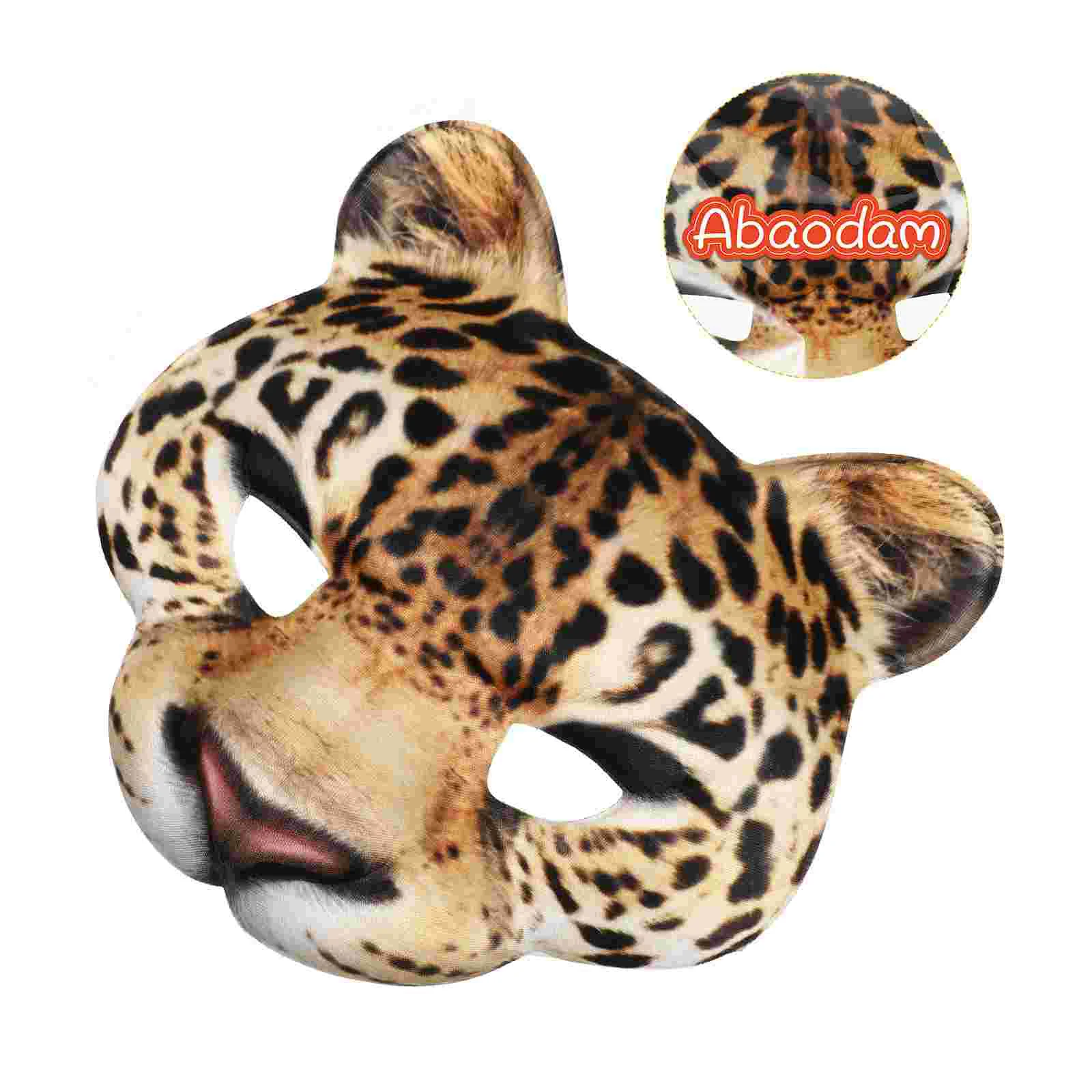 1pc Halloween Leopard Cosplay Mask Masquerade Half Face Mask Animal Mask Fancy Dress Party Supplies Masquerade Mask