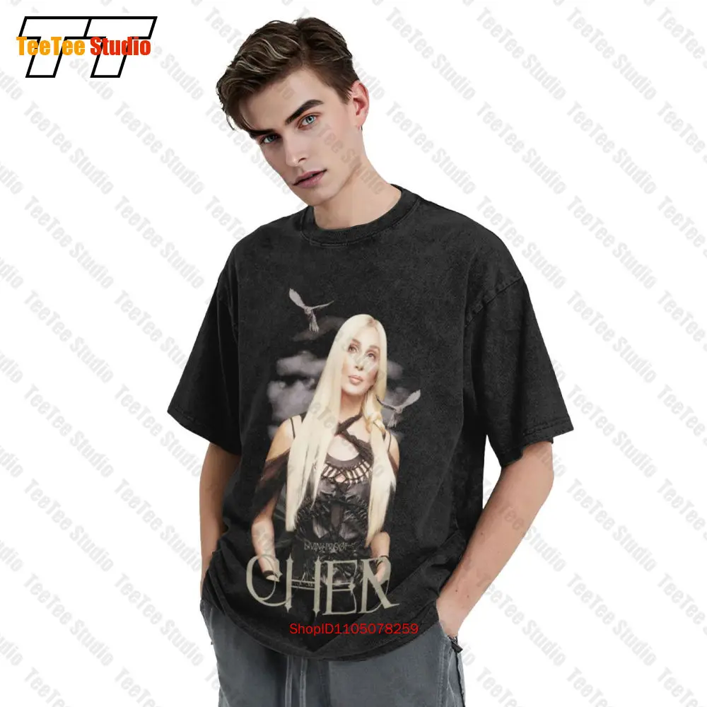 تي شيرت Cher Living Proof Farewell Tour Bird Bath شعر أشقر 2003 عتيق كبير الحجم OSKL