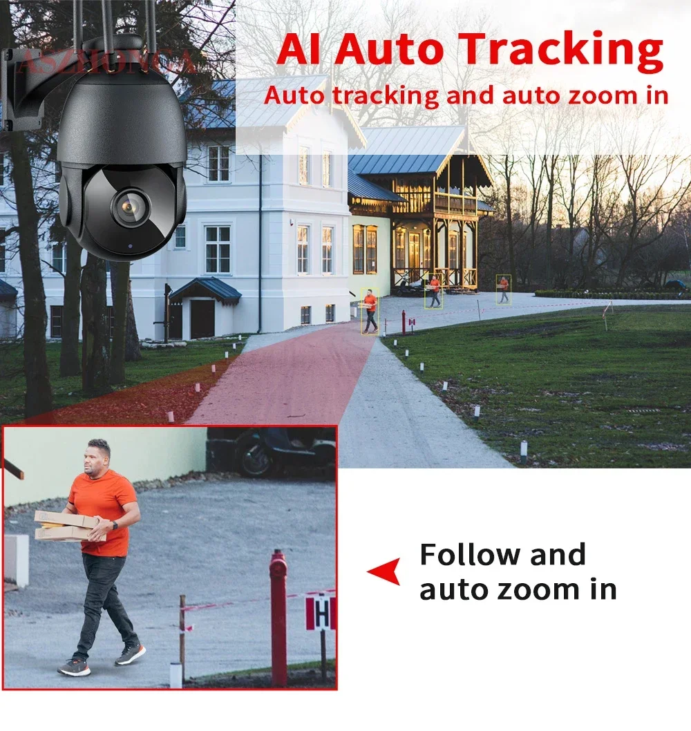 واي فاي/4G Poe Ip نظام الأمن 30X التكبير 5mp كشف الحركة في الهواء الطلق كاميرا متحركة H.265 مايكرو SD بطاقة Ios أندرويد CBE