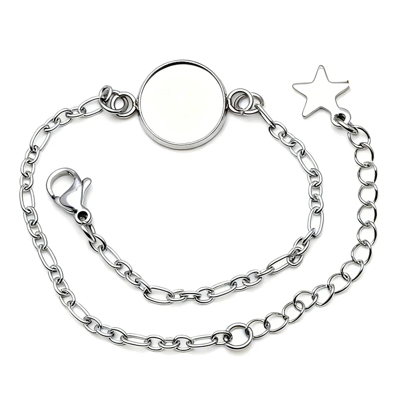 Edelstahl 5 Stück Vakuumbeschichtung Gold Diy Fit 8–30 mm Armbandfassungen Runde Cabochon-Basis Verschiedene Kreisintervalle Kette – Detail 6