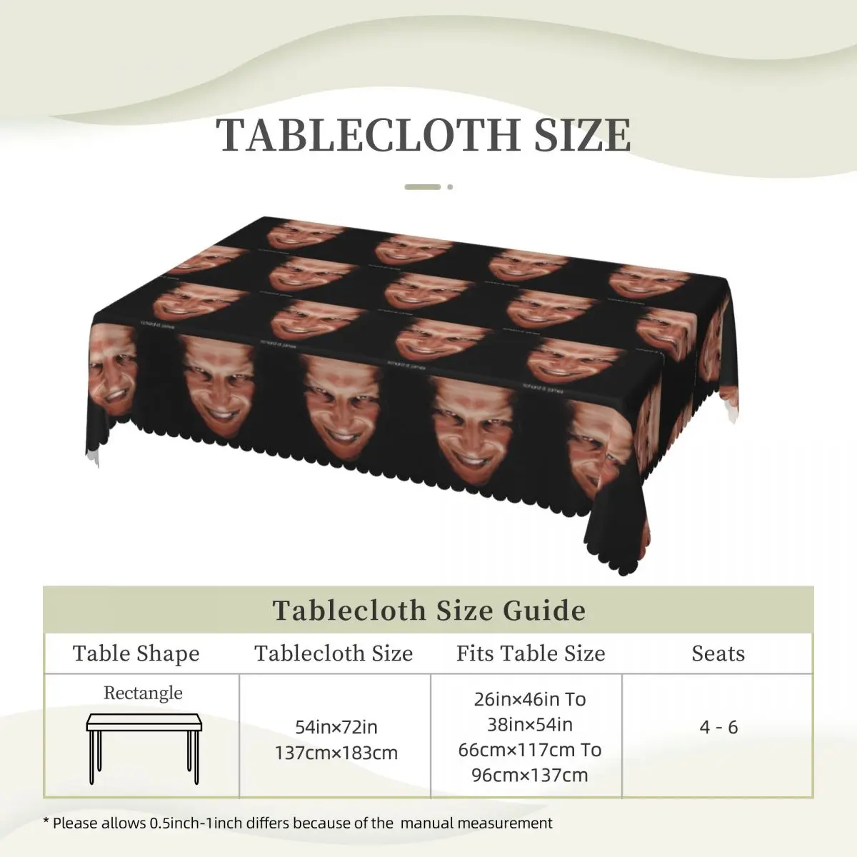 Aphex Twin Electronic Music Artist Producer Custom Rectangular Tablecloth Oilproof Table Cover for Dining Events Table Cloth