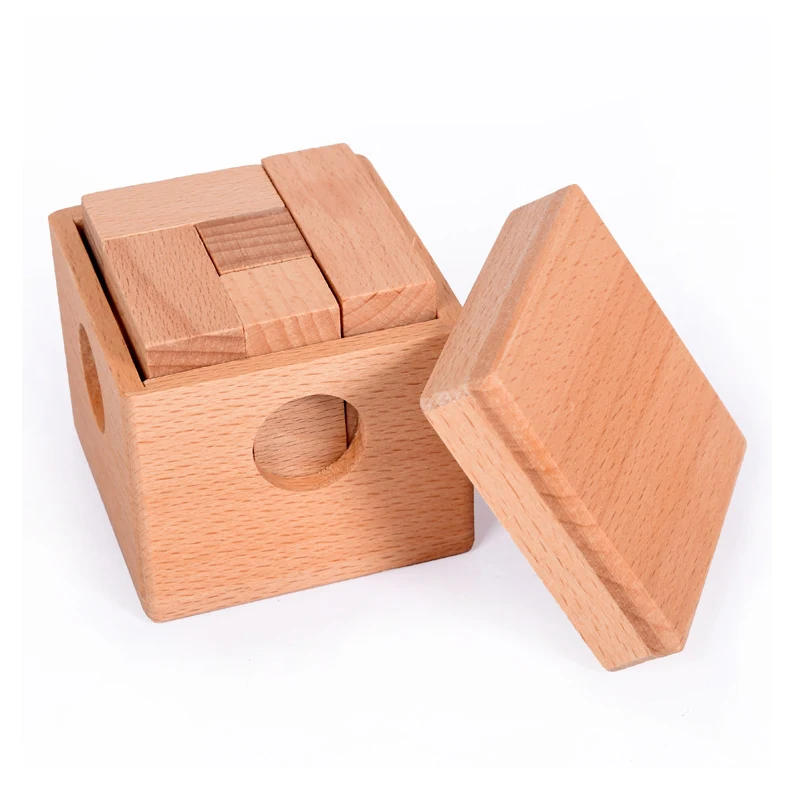 Soma Cube Puzzle in Wood Box Difficult Brain Teasers For Adults And Kids Luban Lock Toys IQ Games Rompecabezas De Ingenio