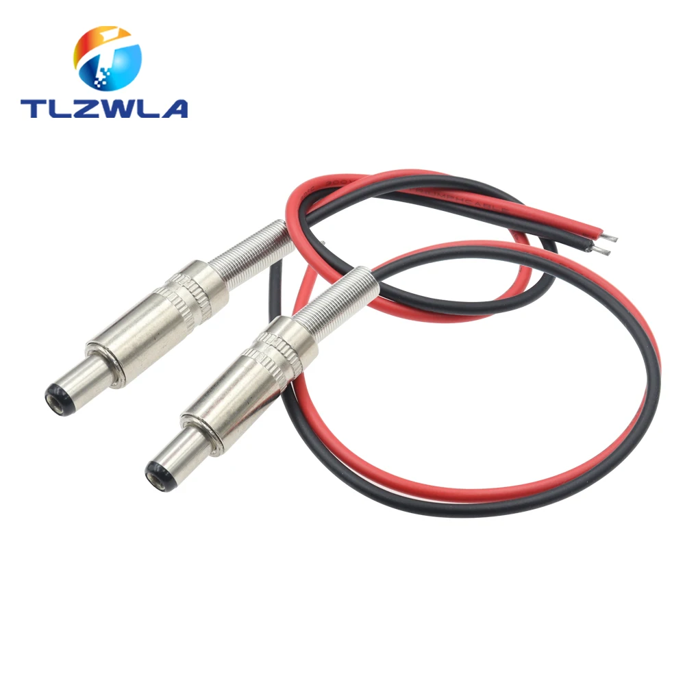 DC099 5,5 x 2,1 mm 5,5 x 2,5 mm DC-Steckdose mit Gewinde, Buchsenadapter mit 20 AWG-Kabeldrähten DC-099 10 cm 20 cm