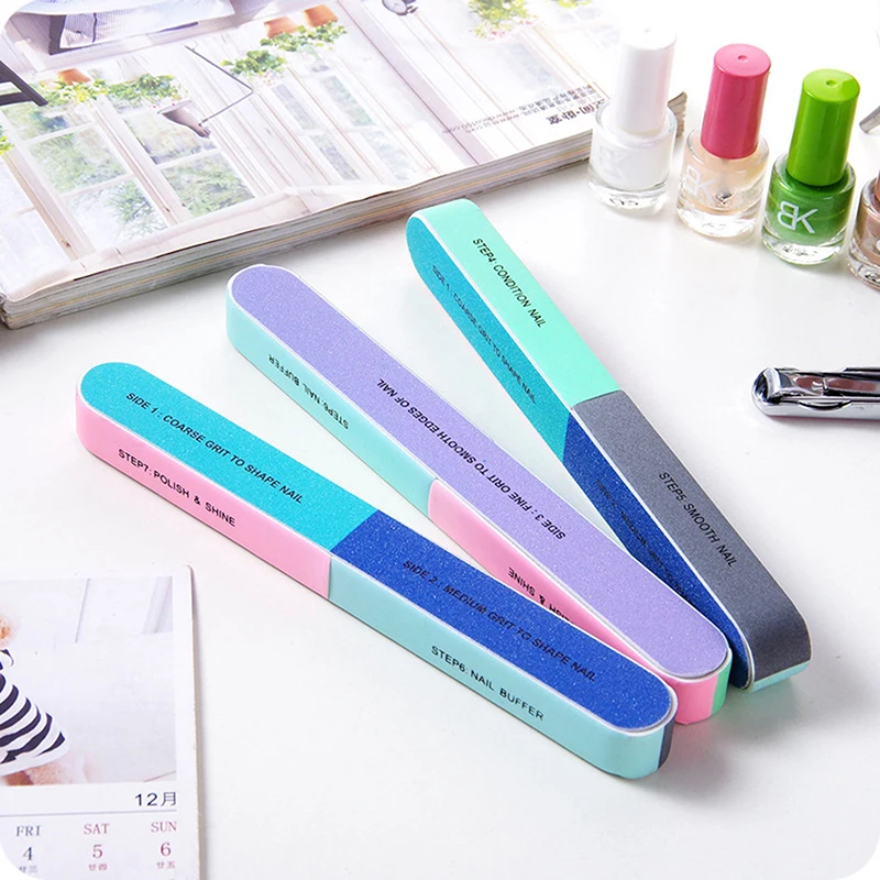 Colorful Professional Buff For Nails Six-sided Polishing Nail File Sanding Manicure Nail File Sanding Beauty Manicure Tools