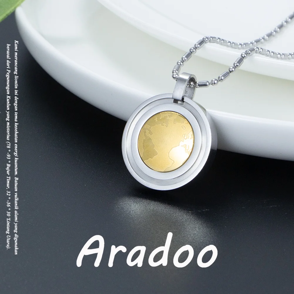 

Aradoo Anion Therapy Necklace Pendant Inlaid Zirconia Abalone Shell Energy Health Slimming Necklace