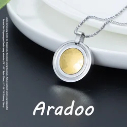 Aradoo Anion Therapy Necklace Pendant Inlaid Zirconia Abalone Shell Energy Health Slimming Necklace