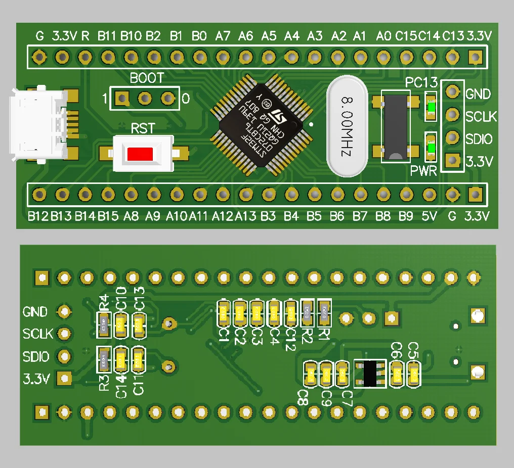 Imagem -04 - Placa do Desenvolvimento do Cortex-m0 Sistema o Menor Stm32f072 Stm32f072cbt6 Produto Novo