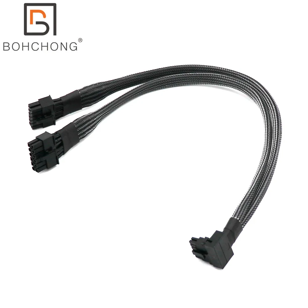 

RTX4090Ti RTX4080Ti 600W 90 Degree 12VHPWR 12+4Pin to 2pcs 4.2MM 12Pin Male Modular Cable for Seasonic Type 1 Platinum X BeQuiet