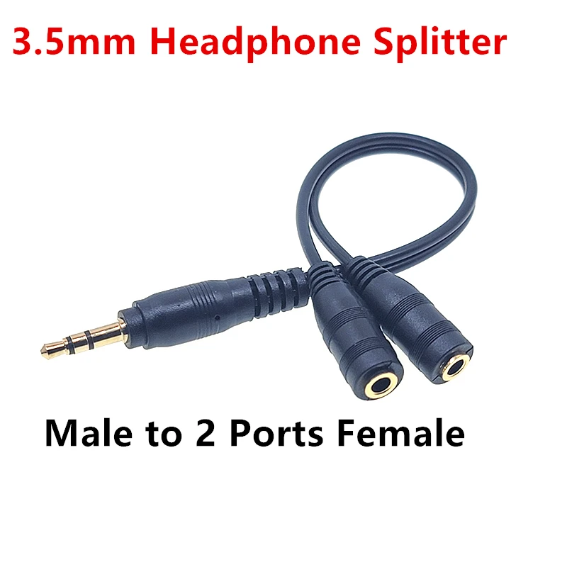 

Hi-Fi Sound 3.5 Headphone Splitter, 3.5mm Extension Cable Audio Stereo Y Splitter , 3.5mm Male to 2 Ports 3.5mm Female spliter