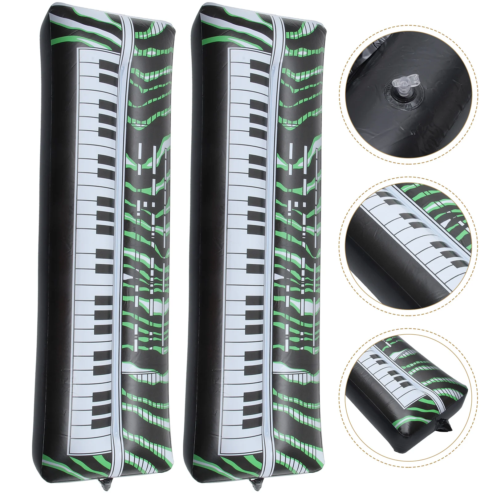 2 Pcs Inflatable Electronic Keyboard Musical Instrument Keyboards Hip Hop PVC Inflation Funny Interesting