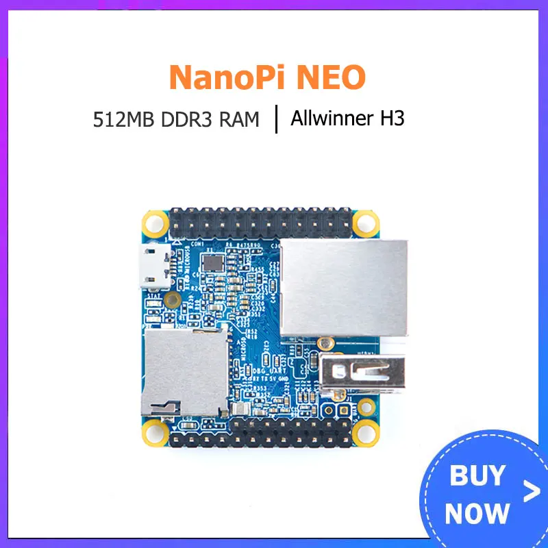 NanoPi NEO 512MB RAM Open Source Allwinner H3 scheda di sviluppo Super Raspberry Pi Quad-core Cortex-A7