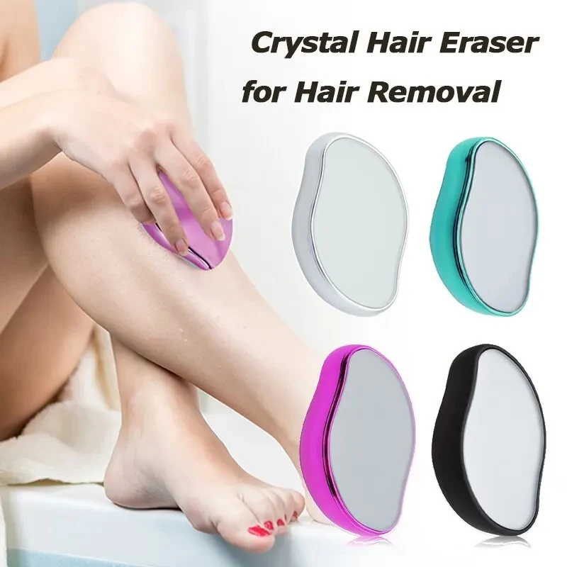 1/2pc Crystal Hair Removal Eraser Painless Safe Reusable Easy Clean Depilation Tool Physical Glass Hair Remov Body Beauty Eraser
