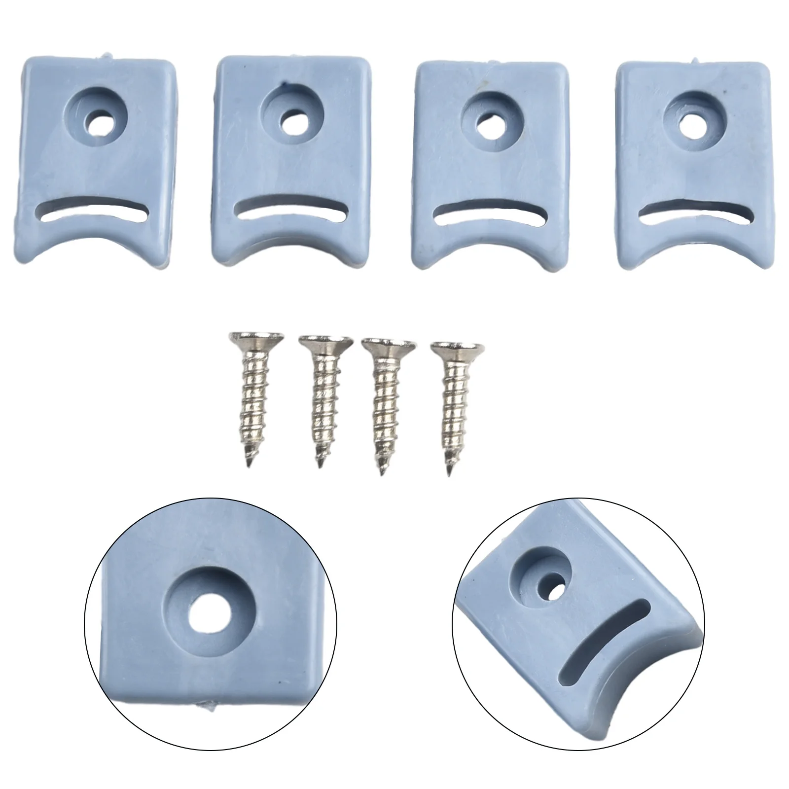 4pcs Plastic Shower Room Door Pulley Rubber Stops Limit Block Pulley Square Buffer Block Home Improvement Shower Accessories