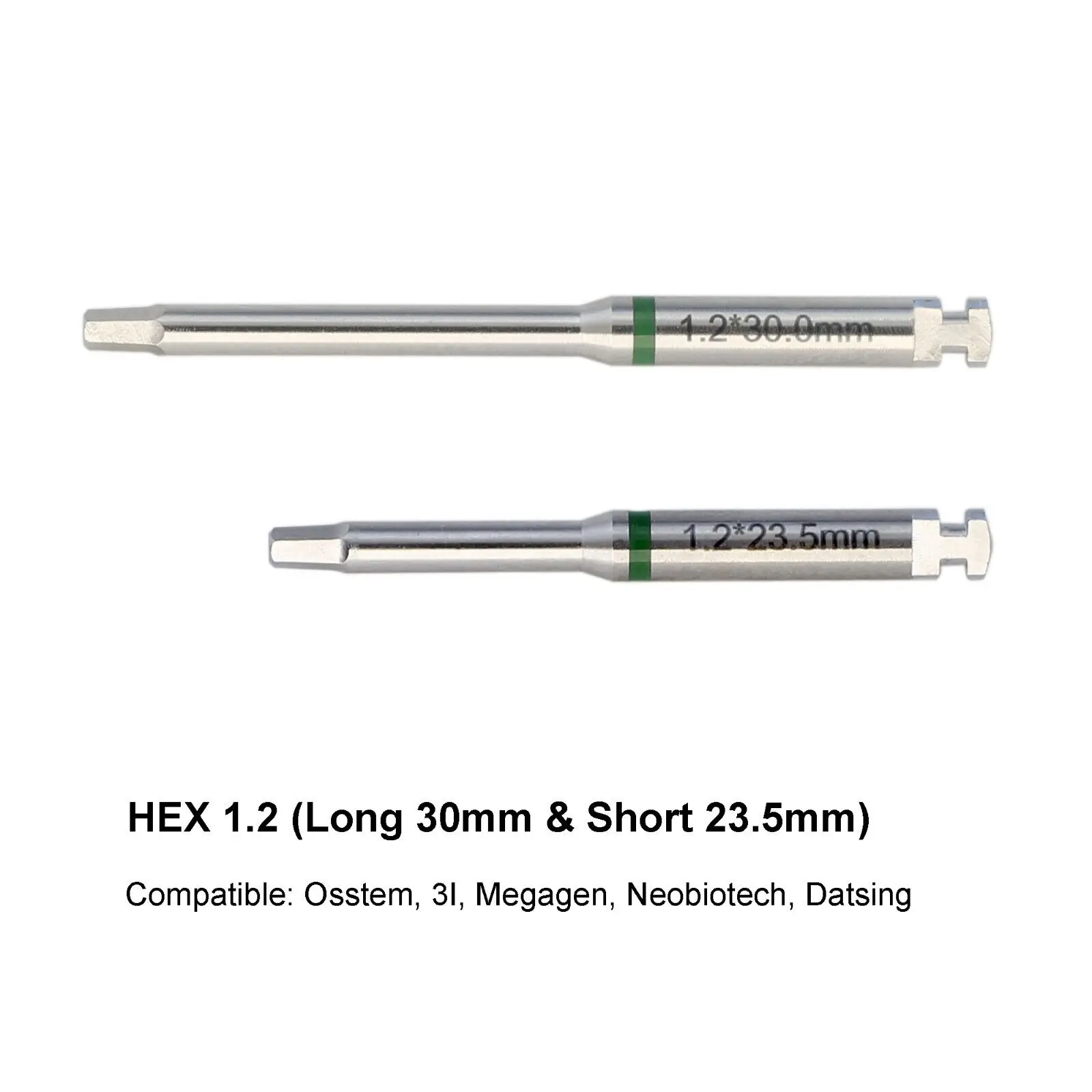 Dental Screwdriver Abutment Latch Driver Torque Ratchet Wrench Adapter Hand Tool Hex 1.2/1.27/T5/T6 Short and Long