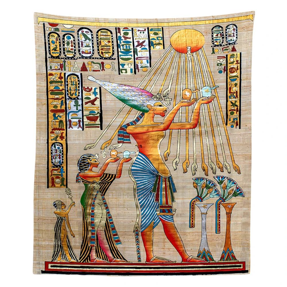 Ancient Egypt God Aten Goddess Is And Nephthys Eye Of Horus Papyrus History Tapestry By Ho Me Lili For Livingroom Decor