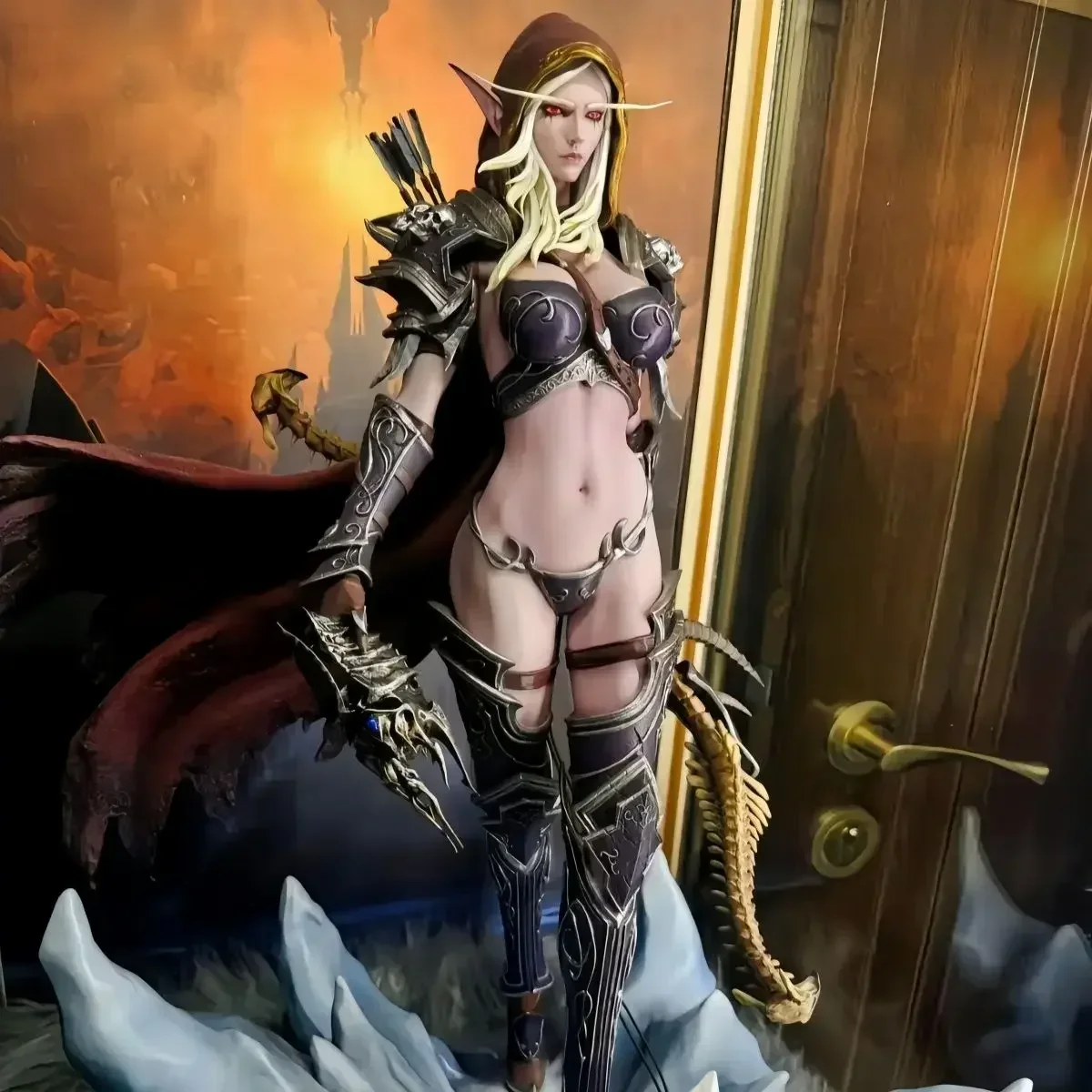 44 ซม.World of Warcraft อะนิเมะ Sylvanas Windrunner ตัวเลข Double headed คอลเลกชันตุ๊กตารูปปั้นเครื่องประดับของเล่นของขวัญ