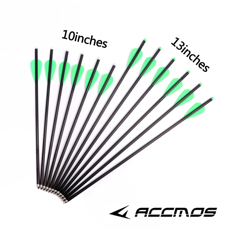 10/13 pulgadas ID 4,2mm OD 5,2mm perno de ballesta flecha de ballesta de carbono con paletas de 1,75 pulgadas para práctica al aire libre tiro con arco flechas de caza