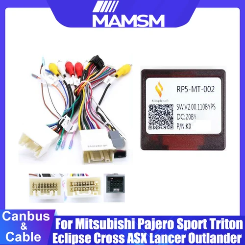 Imagen 1 del producto Caja Canbus de Radio para coche MT-SS-07/RP5-MT-002 para Mitsubishi Pajero Sport 2017 Triton 2015 Eclipse Cross 2018 ASX Lancer Outlander