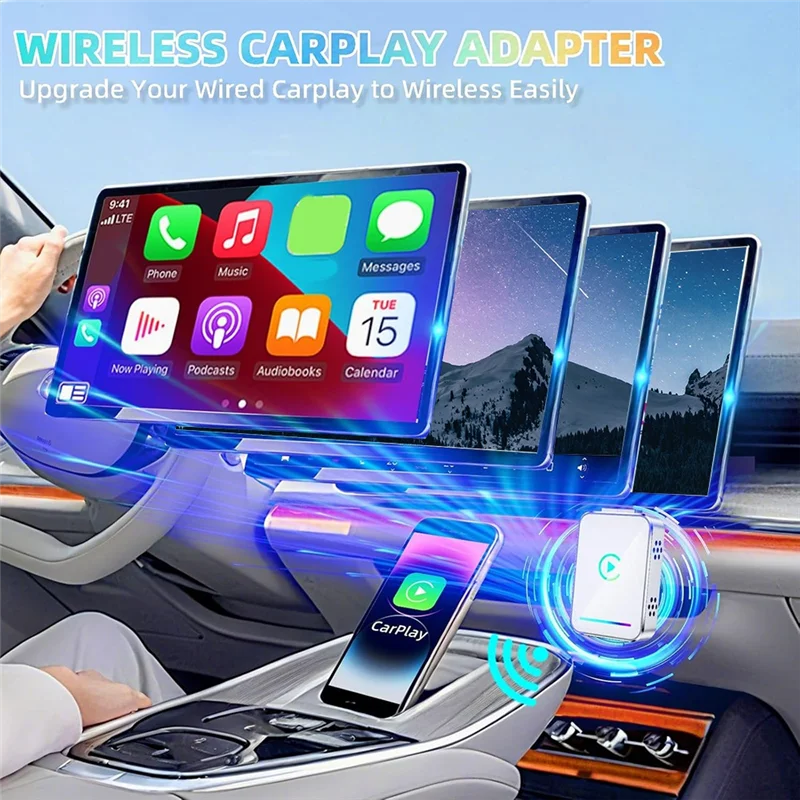 ZRGAE Wireless Carplay Module Smart Car Machine Interconnection Conversion Box 2 in 1 Android Auto Carplay Box