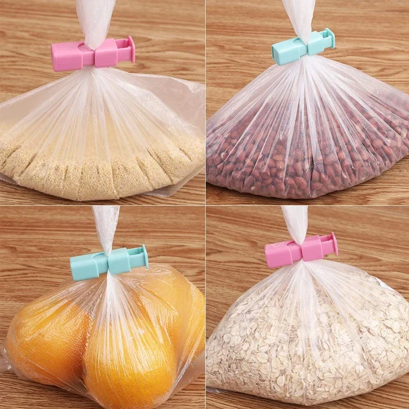 Food Sealing Bag Clip Reusable Fresh Food Storage Tools Plastic Sealer Clamp Snack Bread Seal Bag Home Kitchen Storage Clips