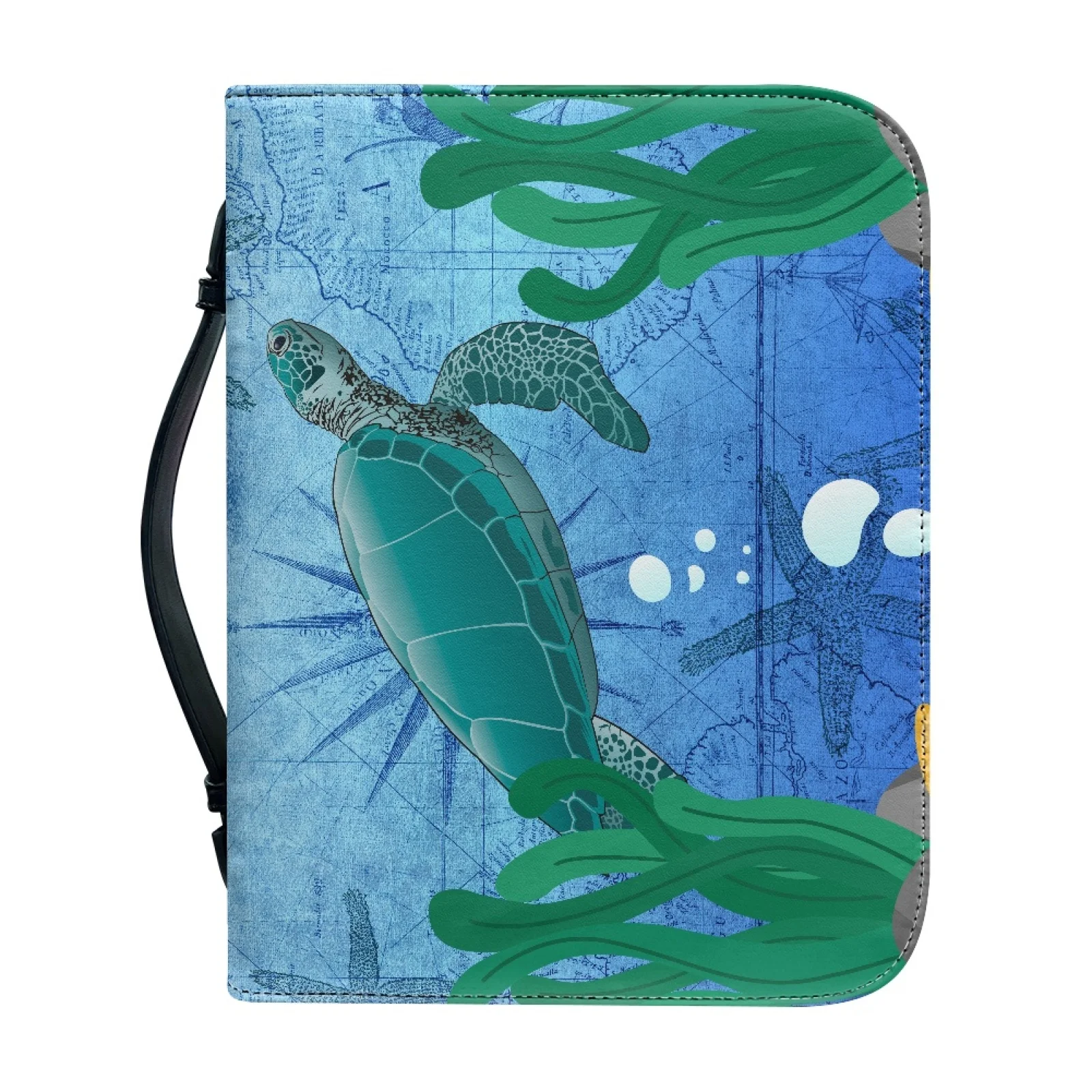 PENSTROLL Sea Turtle Print Portable Bible Holder Pack for Church PU Leather Church Bible Bag 2026 Collection