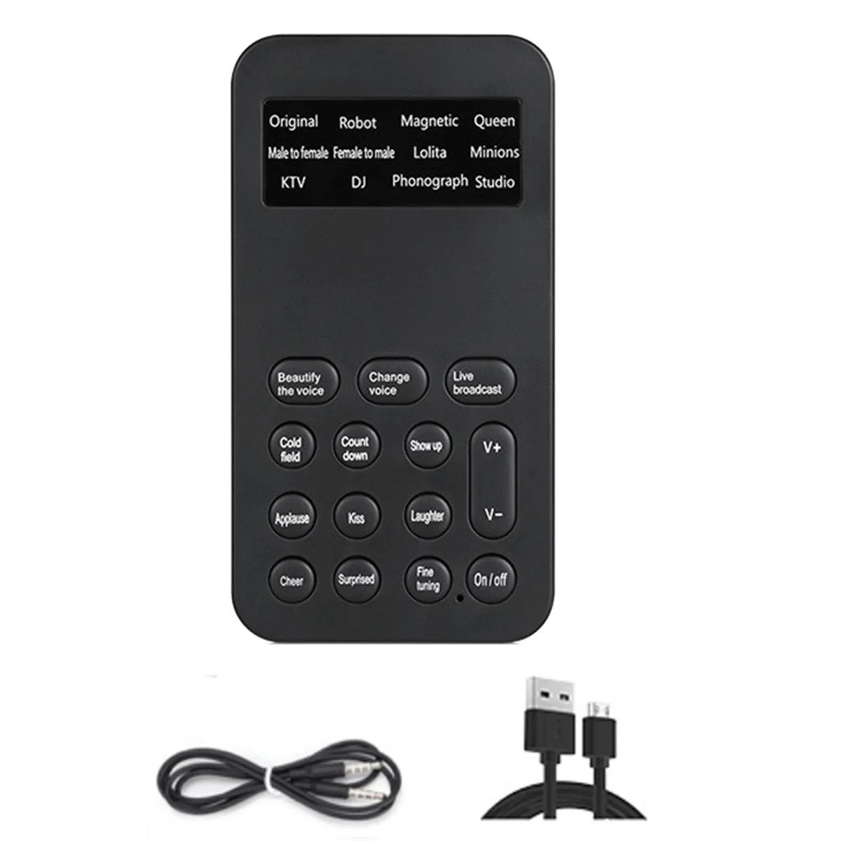 IYBBW-S9 Voice Changer 12-Stimmwechselmodulator mit einstellbaren Sprachfunktionen, Telefon, Computer, Soundkarte, Mikrofon-Werkzeug
