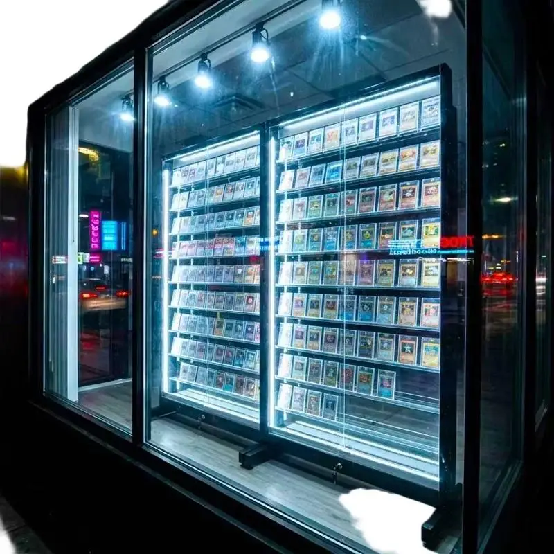 custom.Luxury LED-Metal Card Gallery Cabinet-Dust-Proof & Anti-Theft Display Wall High-Value Card Collections