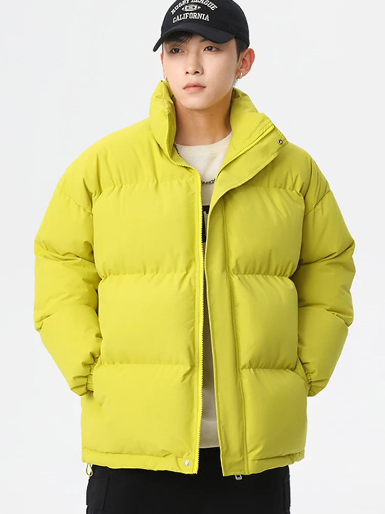 Men's Puffer Jacket Thick Warm Parkas Solid Color Unisex Winter Jacket Korean Fashion Women Coat Cotton Padded Outwear Clothing