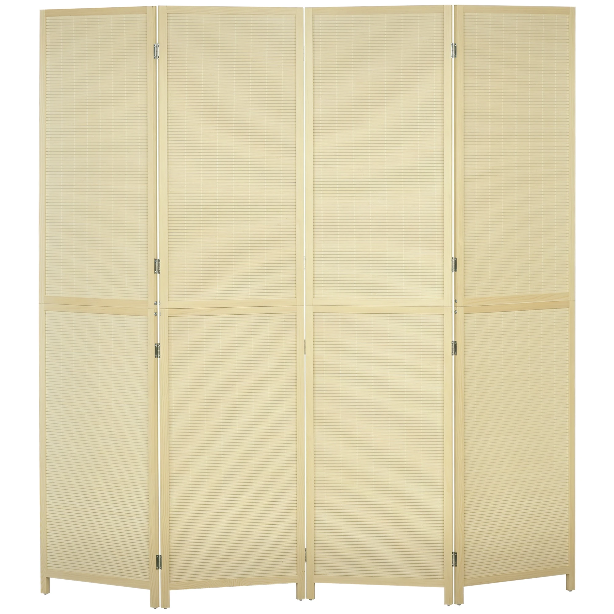 HOMCOM Paravent intérieur en Bambou 4 Panneaux 180 x 180 cm séparateur de pièce cloison de séparation Pliable - Naturel