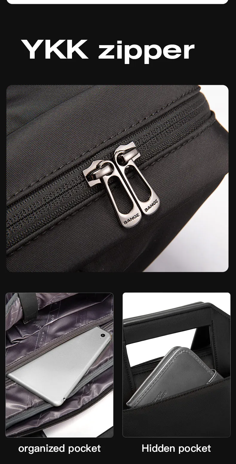 Bange Briefcase for Men Laptop Bag Retro Travel Messenger Man Bags 15.6 in High Capacity Computer Shoulder Bag Male Briefcase