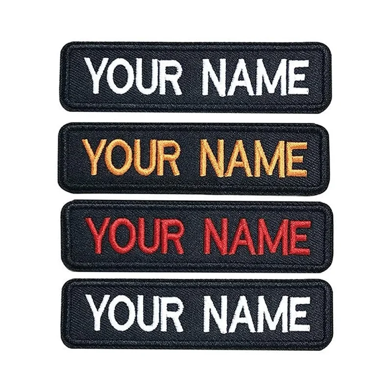 

Custom Embroidery Name Patches Personalized Tactical Number Tag Iron on or Hook Fastener for Clothing Bags Jackets Dog Harness