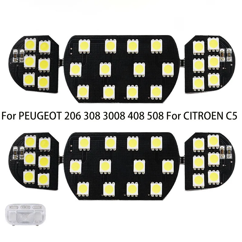 6 stücke Led Innen Lesen Licht Lampe Für PEUGEOT 206 308 3008 408 508 Für CITROEN C5 Dach LED Lampe ersetzen Zubehör – Detail 3