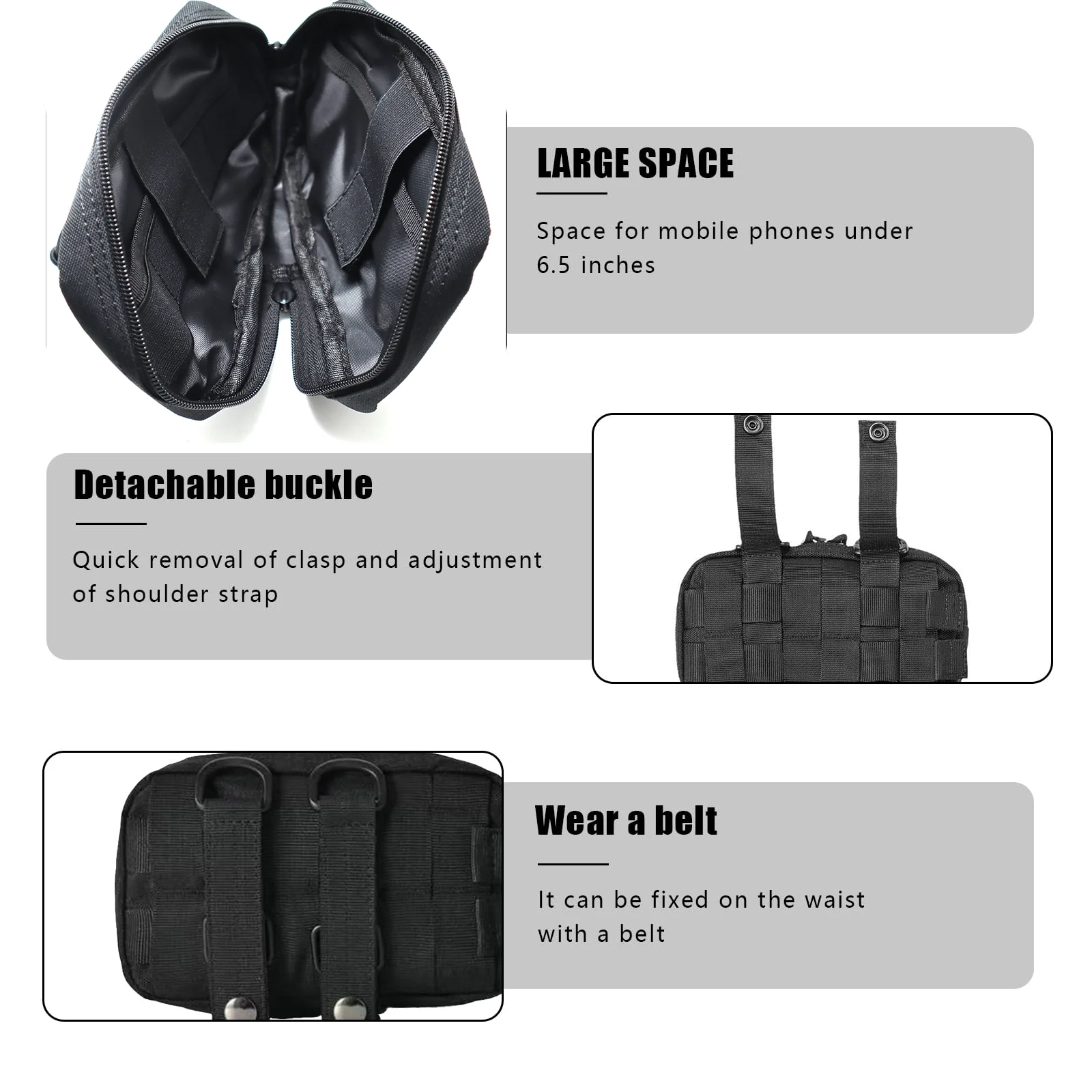 Тактическая горизонтальная сумка администратора Molle, компактная сумка для инструментов EDC 1000D