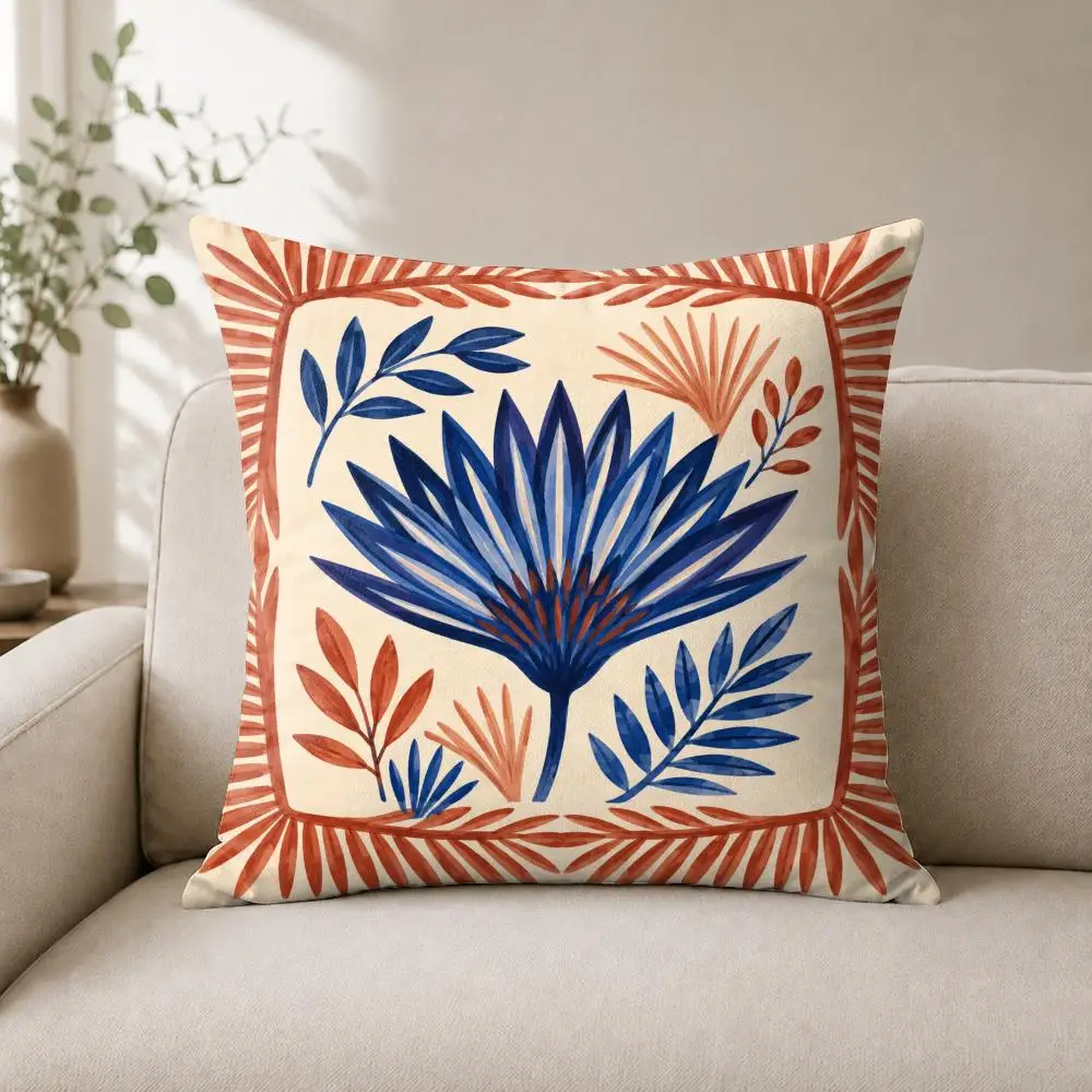 Sunburst Botanical Bloom Cushion Cover Soft Plush Cushion Case Throw Pillowcase Cozy Home Sofa Bed Living Room Bedroom Decor