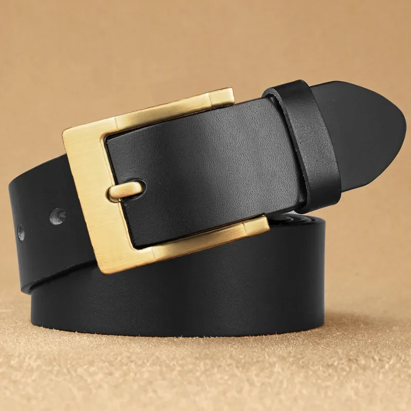 MODX Men Belt Top quality cow genuine leather men's belt cowhide strap for male automatic buckle belts for men alloy buckle belt